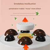 Rechargeable Smokeless Moxibustion & Massage Device with Hot Compress & Red Light Therapy(green) - Top-Down View