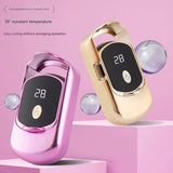 2pc Rechargeable Electric Heated Eyelash Curler - 55C Constant Temperature, LED Display, Gentle Curling(Gold) - Front View