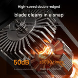 Electric Nose & Ear Hair Trimmer - USB-C Rechargeable, LED Display, Washable 360deg Head, Low Noise(black) - Side View