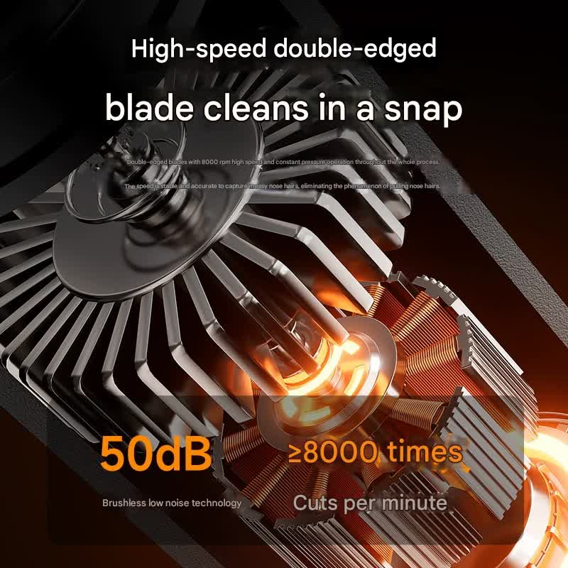 Electric Nose & Ear Hair Trimmer - USB-C Rechargeable, LED Display, Washable 360deg Head, Low Noise(silver)