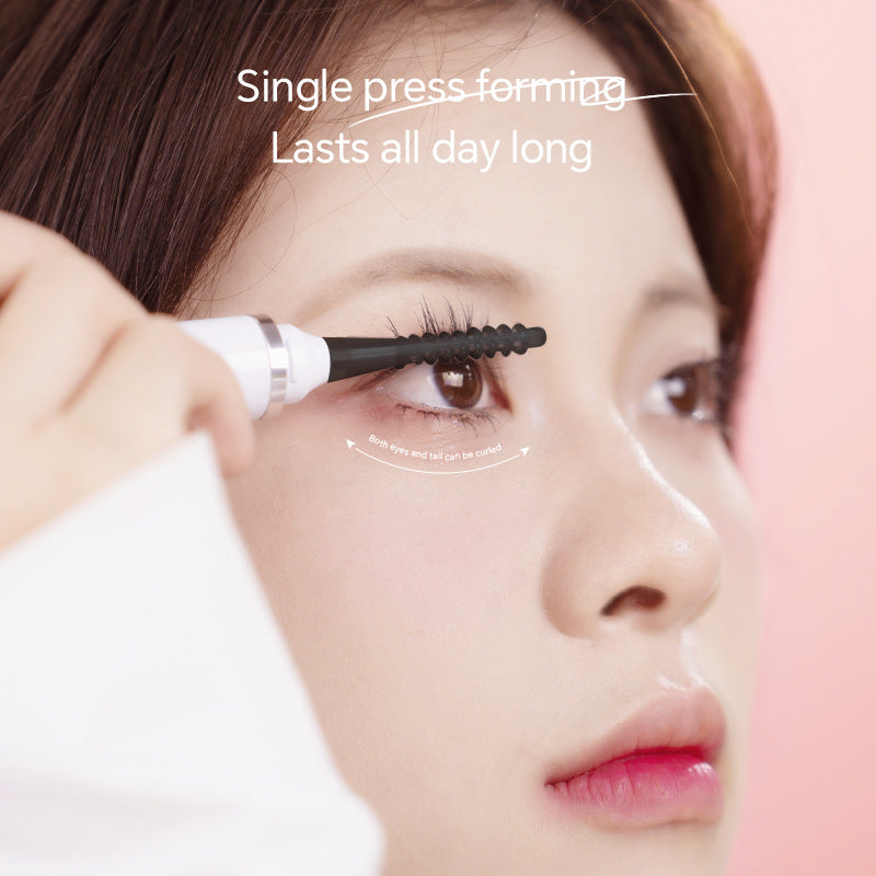 Rechargeable Heated Eyelash Curler Wand - 3 Temperature Gears, Type-C Charging, All-Day Curl(White)