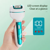 3-in-1 Ladies Electric Epilator, Shaver & Callus Remover with LED Display - Rechargeable & Waterproof(Gold) - Side View
