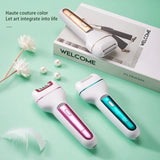 3-in-1 Ladies Electric Epilator, Shaver & Callus Remover with LED Display - Rechargeable & Waterproof(Gray) - Top-Down View