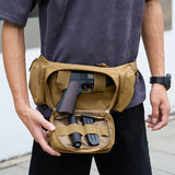 Tactical Waist Pack & Concealed Carry Bag - Multi-Pocket Fanny Pack with Adjustable Strap(Green) - Front View