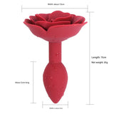 Elegant Rose Silicone Anal Plug - Smooth Tapered Design for Comfortable Play(Dark red)