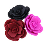 Elegant Rose Silicone Anal Plug - Smooth Tapered Design for Comfortable Play(Dark red) - Side View