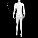 Full Body PU Leather Bondage Restraint Set with Collar, Leash, Cuffs & Harness - Adjustable Adult Play(White)