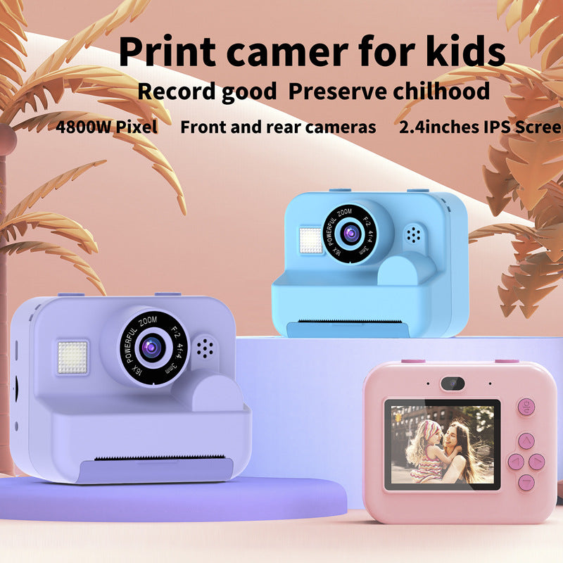 Instant Print Camera - 48MP Dual Lens, 2.4 IPS Screen, Thermal Printing(blue)