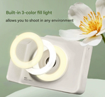 48MP Student Digital Camera with 180 Flip Screen & 3-Setting Fill Light(White)