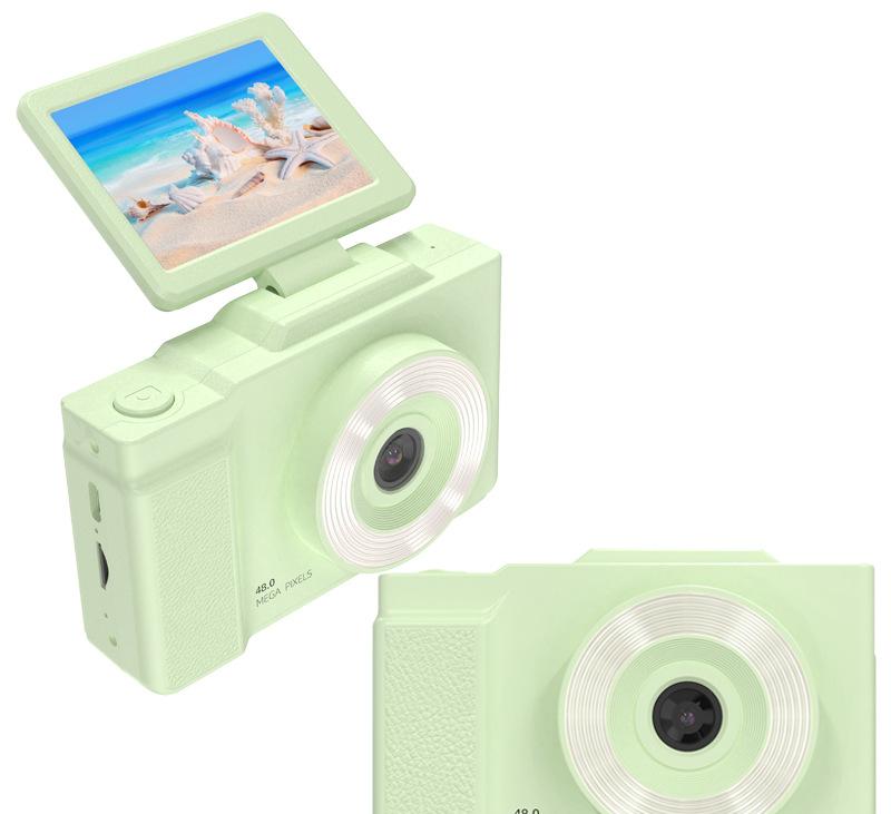 48MP Student Digital Camera with 180 Flip Screen & 3-Setting Fill Light(Green)