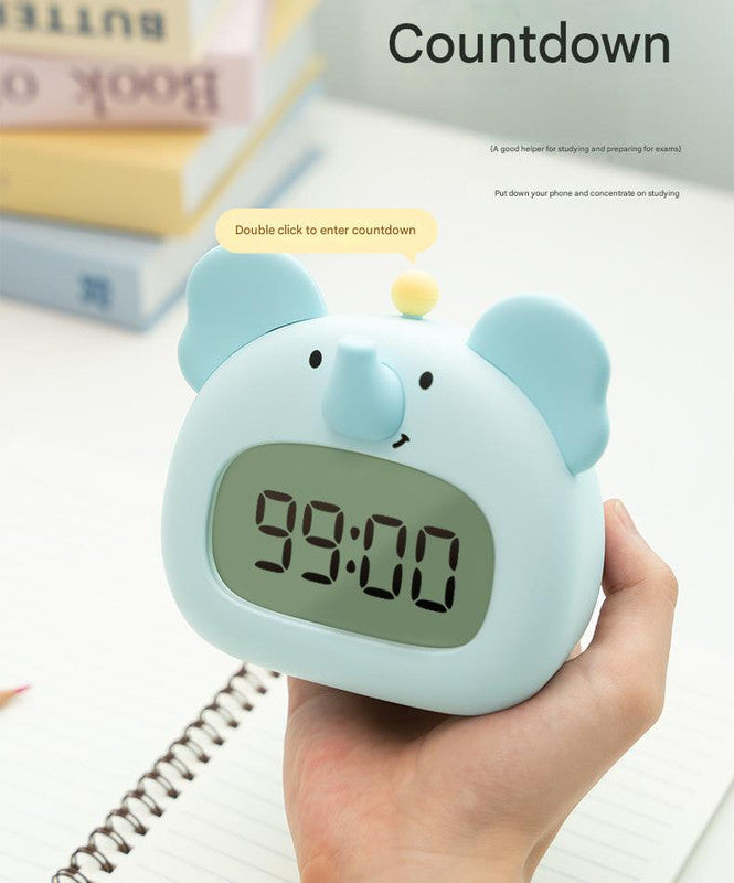 Cute Animal Digital Alarm Clock with Night Light, Temperature & Countdown Timer(Gray koala)