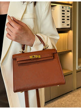 Elegant PU Leather Top Handle Satchel Bag - Versatile Crossbody & Shoulder Bag(black) - Side View