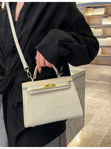 Elegant PU Leather Top Handle Satchel Bag - Versatile Crossbody & Shoulder Bag(pink) - Front View