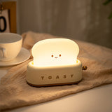 Adorable Toast-Shaped LED Night Light - Dimmable, Timer, USB-C Rechargeable, Long Battery Life(pink) - Side View