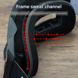 Professional Motocross & Ski Goggles - HiPER Lens, TPU Frame(Black frame with white belt and silver lens) - Side View