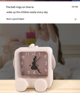 Adorable Cartoon Animal Alarm Clock - Silent Quartz Movement, Loud Alarm, Battery Operated(Beige) - Top-Down View