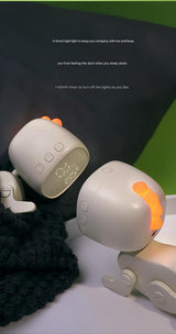 Adorable Dinosaur Alarm Clock & Visual Timer - Kids' Wake-Up Helper with Night Light & Multiple Ringtones(pink) - Side View