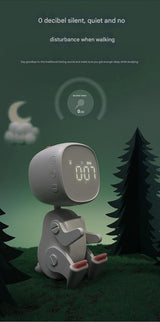 Adorable Dinosaur Alarm Clock & Visual Timer - Kids' Wake-Up Helper with Night Light & Multiple Ringtones(pink) - Top-Down View