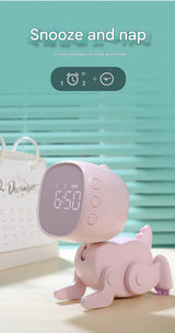 Adorable Dinosaur Alarm Clock & Visual Timer - Kids' Wake-Up Helper with Night Light & Multiple Ringtones(pink) - 45-Degree Angle