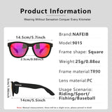 NAFEIB Polarized Sports Sunglasses - Lightweight TR90 Frame, UV400 Protection for Riding & Outdoor Activities(Black) - Top-Down View