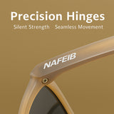 NAFEIB Polarized Sports Sunglasses - Lightweight TR90 Frame, UV400 Protection for Riding & Outdoor Activities(Transparent) - Front View