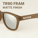NAFEIB Polarized Sports Sunglasses - Lightweight TR90 Frame, UV400 Protection for Riding & Outdoor Activities(Transparent)