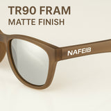 NAFEIB Polarized Sports Sunglasses - Lightweight TR90 Frame, UV400 Protection for Riding & Outdoor Activities(Transparent) - Side View