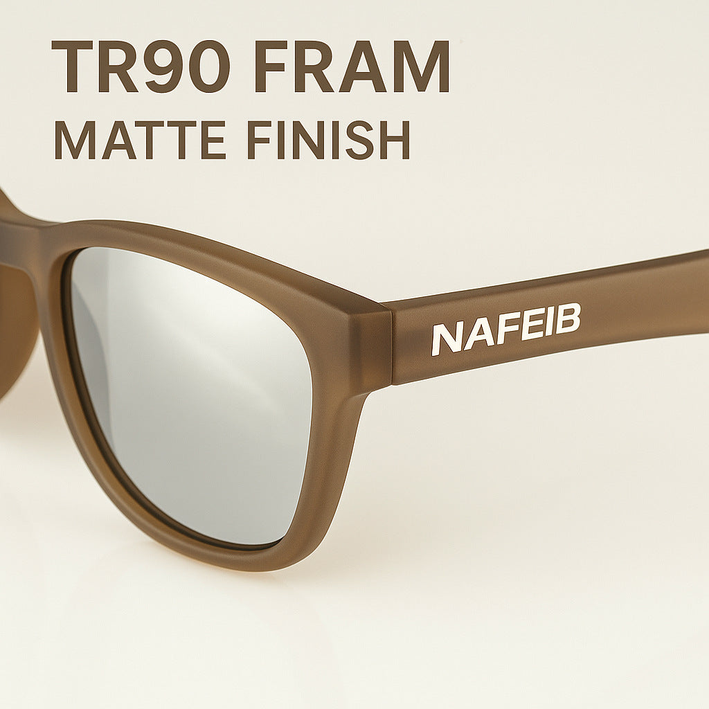 NAFEIB Polarized Sports Sunglasses - Lightweight TR90 Frame, UV400 Protection for Riding & Outdoor Activities(Transparent gray)
