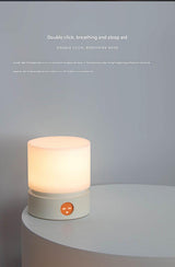 Cylindrical LED Night Light with Timer & Stepless Dimming - USB-C Rechargeable, 1200mAh Battery(Red) - Side View