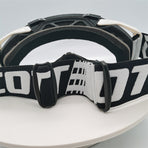 Performance Motocross & Off-Road Goggles - Increased Impact Protection with Lens Lock System(White and red frame transparent piece)
