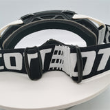 Performance Motocross & Off-Road Goggles - Increased Impact Protection with Lens Lock System(Red and blue frame blue film) - Side View