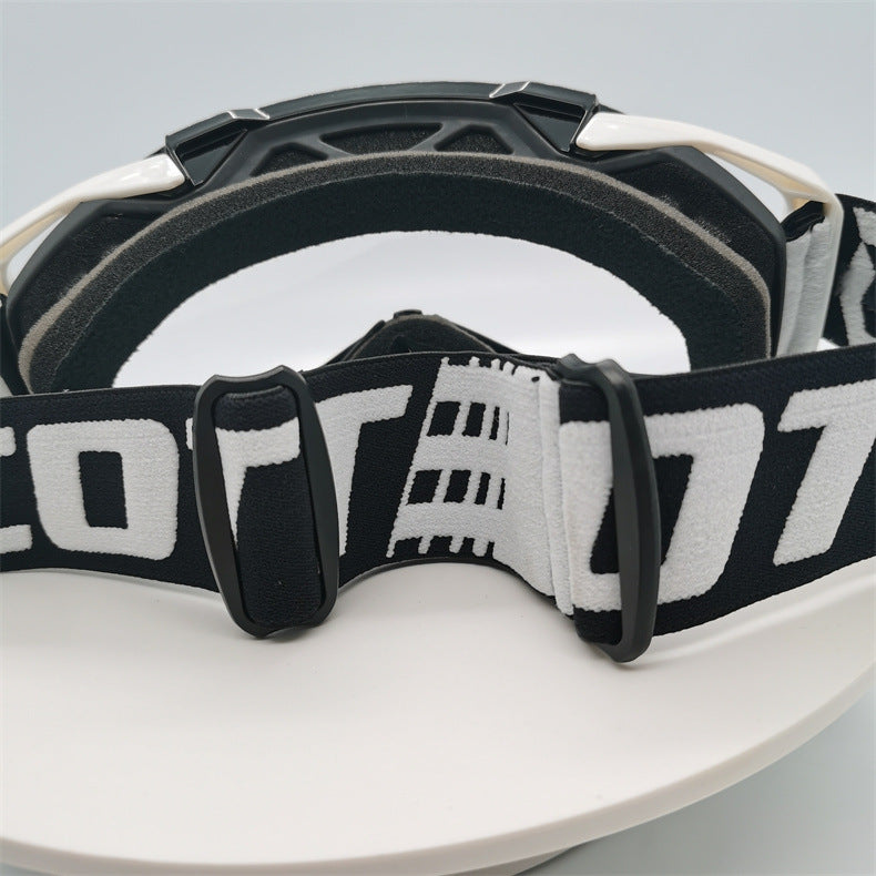 Performance Motocross & Off-Road Goggles - Increased Impact Protection with Lens Lock System(Red and black frame blue film)