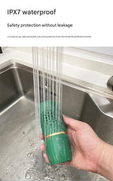 Wireless Fruit & Vegetable Purifier - Electrolytic Cleaning, Removes Residue, IPX7 Waterproof(blue) - Close-Up Angle