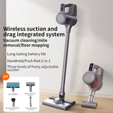 3-in-1 Wireless Vacuum Cleaner & Mop - Handheld/Stick, 3 Suction Levels, Mite Removal(grey) - Front View