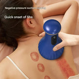 Electric Cupping & Gua Sha Massager - 9 Levels Heat & Suction, Red Light Therapy, USB-C Rechargeable(blue) - Front View