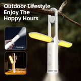 Multi-Function Folding LED Camping Lantern & Flashlight - USB Rechargeable, 3 Light Modes + SOS(Black) - Front View