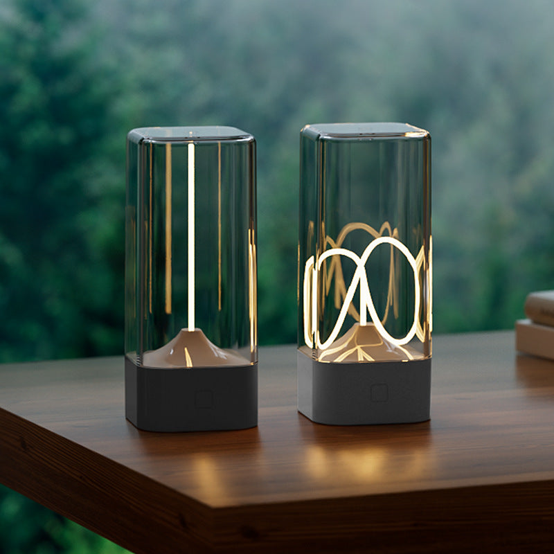 Magnetic Levitating Night Light with Flexible LED - USB-C Rechargeable, Stepless Dimming & Outdoor Hook(black)