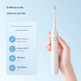 Advanced Sonic Electric Toothbrush - 8 Modes, Long Battery Life (300 Days Standby), Gentle & Effective Cleaning(Milk tea white) - Front View