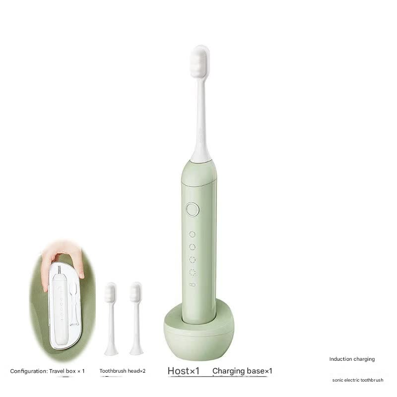 Sonic Electric Toothbrush with 31000 VPM, 4 Modes, 10000+ Soft Bristles, Travel Case & Charging Base(Green)