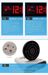 Gun Alarm Clock - Target Shooting Alarm with Infrared Gun, Recordable Alarm & Game Modes(Black)