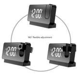 LED Digital Projection Alarm Clock - Temperature, Date, Snooze & 180 Adjustable Projector(Black shell color screen) - Top-Down View