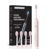 Professional Sonic Electric Toothbrush - 5 Modes, 40000 VPM, 180-Day Battery, IPX7 Waterproof with 4 Brush Heads(pink)