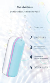 Mini Portable Oral Irrigator - IPX68 Waterproof, UV Sterilization, 3 Modes, Magnetic Charging(Green) - Top-Down View