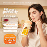 Portable Wireless Juicing Cup - 450ml, 6-Blade Ice Crusher, USB-C Fast Charging Smoothie Blender(orange) - Front View