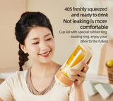 Portable Wireless Juicing Cup - 450ml, 6-Blade Ice Crusher, USB-C Fast Charging Smoothie Blender(orange) - Side View