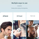 Professional Electric Foil Shaver for Men - 3 Speed Modes, LED Display, USB Rechargeable, Waterproof(silver) - Side View