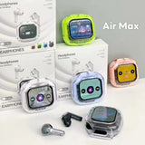 Transparent TWS Wireless Earbuds with Smart Call Noise Reduction & LED Display Case - Bluetooth 5.4(blue) - Front View