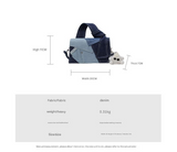 Chic Patchwork Denim Handbag - Versatile Crossbody, Shoulder & Top-Handle Bag(black) - 45-Degree Angle