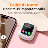 Smart Touch Wireless Headset with MP3 Player & Display - Caller ID, App Control, ENC Noise Reduction(White orange) - Side View