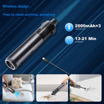 Portable Cordless Handheld Vacuum Cleaner - 16000Pa Suction, 3x2000mAh Battery, Multiple Attachments(black), Portable